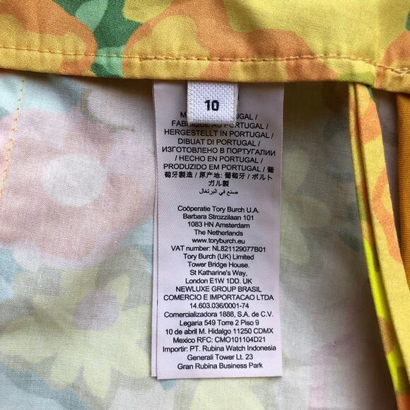 Tory Burch Blossom Poplin Skort Yellow Floral Pleated Women's Size 10 NWT - Picture 12 of 16